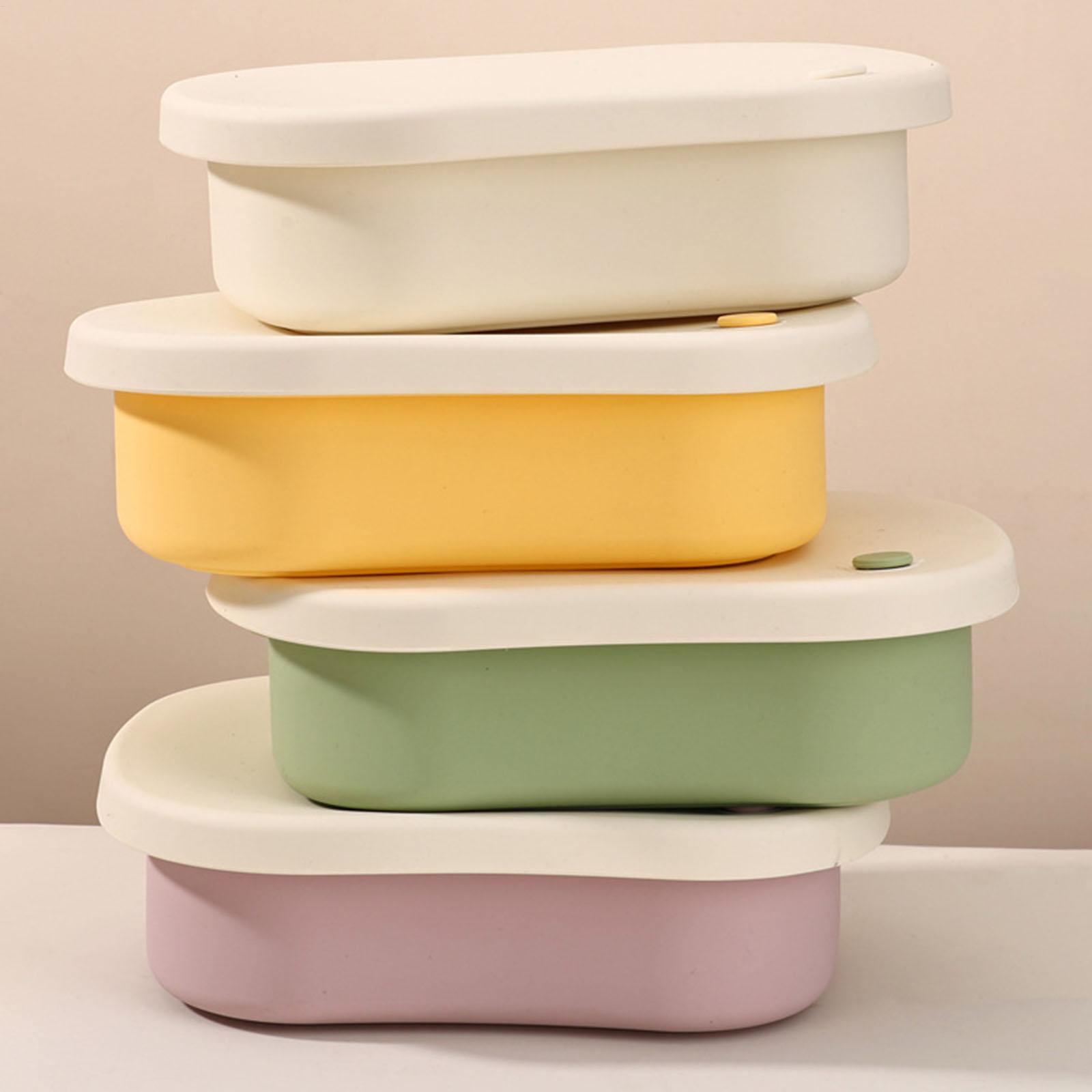 Food Snacks For School - Silicone Food Container 3-Compartment Leakproof Lunch