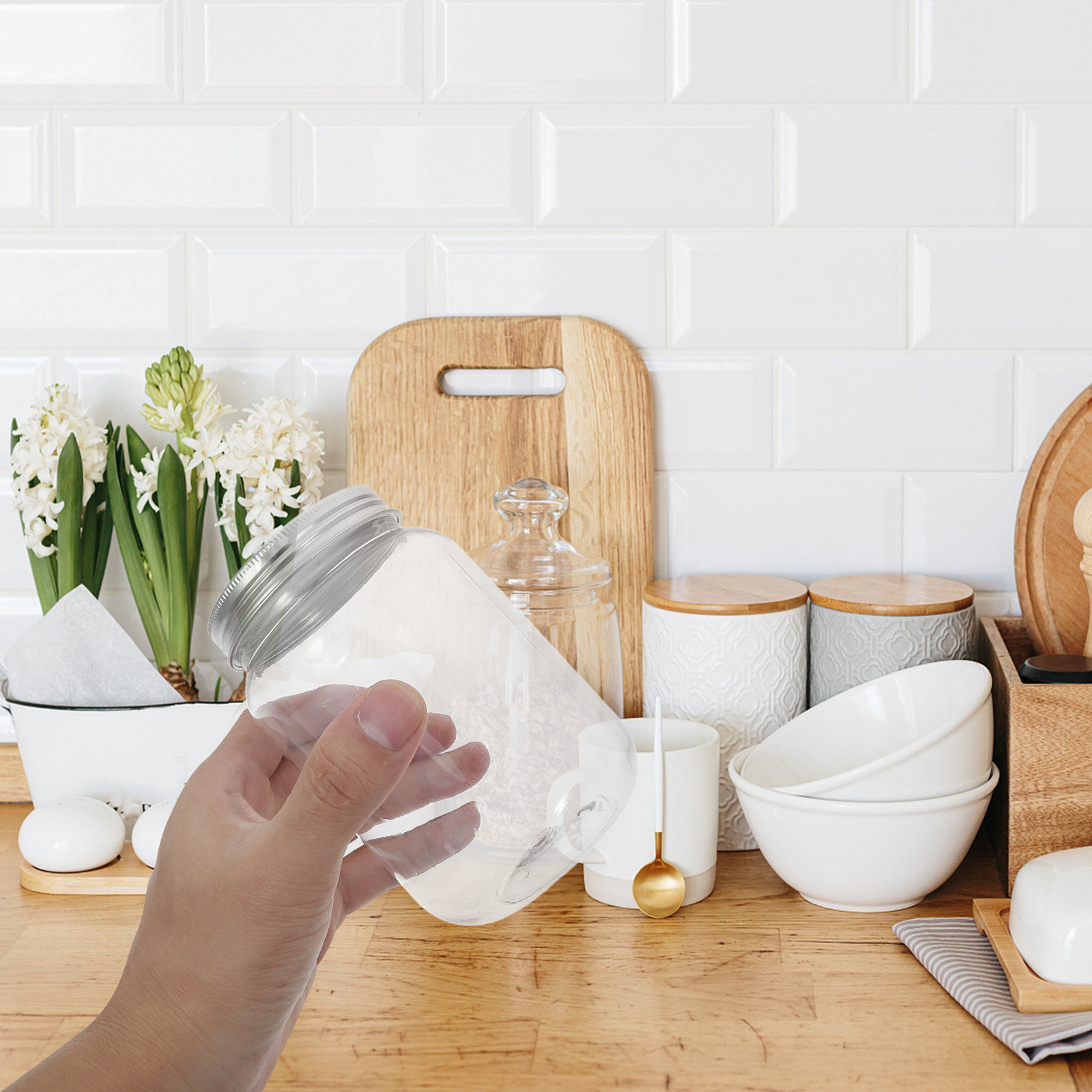 Airtight Food Storage Jars wit - Food Packed Snacks ulasan dan harga