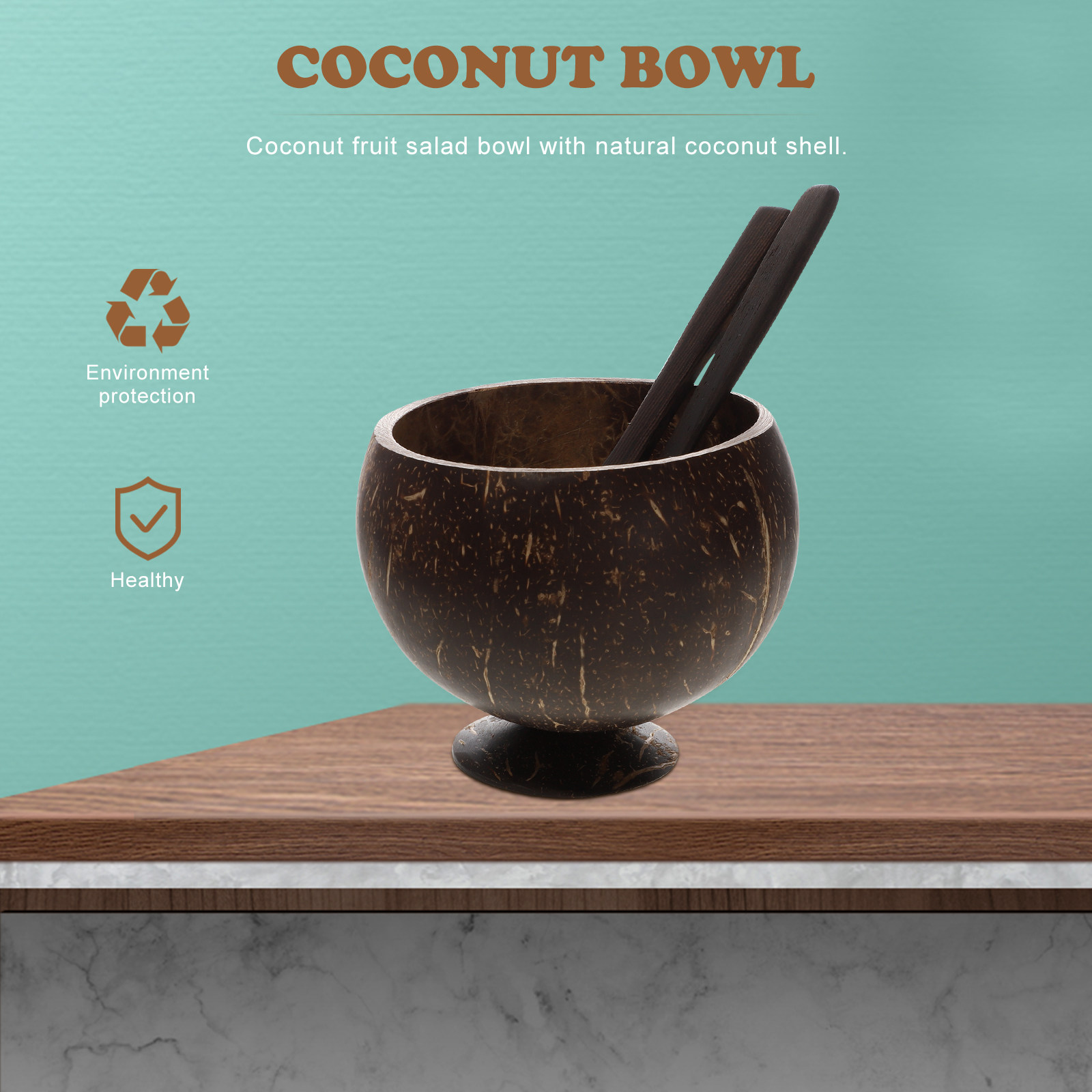 1Set Coconut Shell Bowl Set Na - Healthy Snacks Food ulasan dan harga