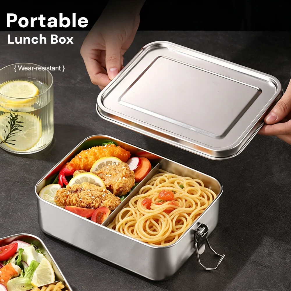 Stainless Steel Bento Box Meta - Food Snacks For School ulasan dan harga