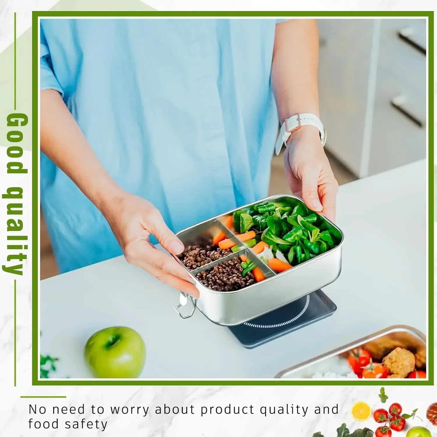 Stainless Steel Bento Box Meta - Food Snacks For School ulasan dan harga