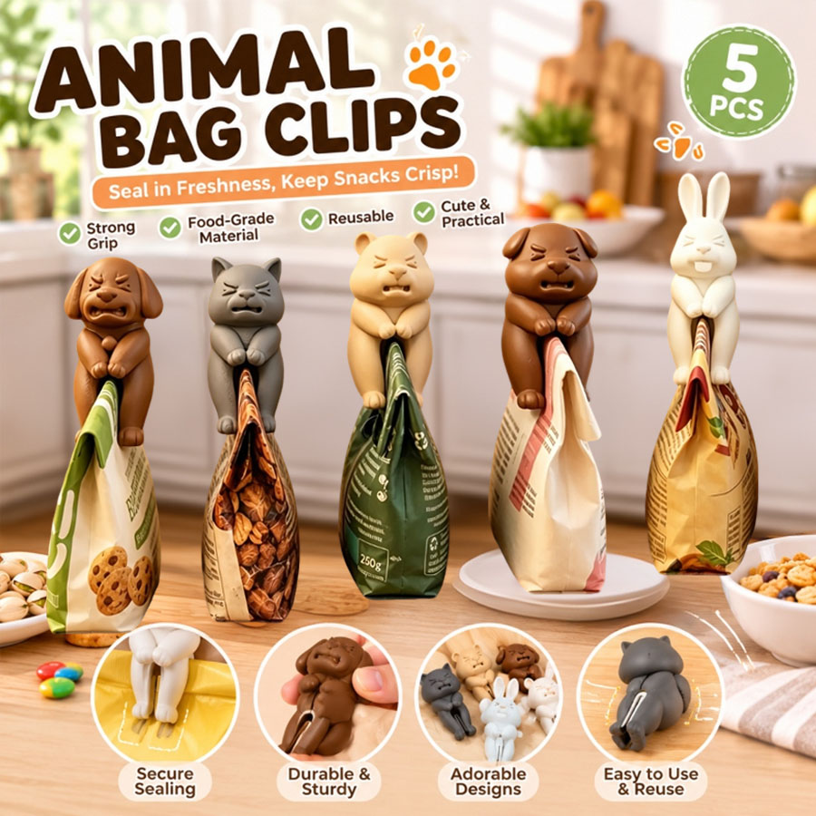 3D Animal Snack Bag Clips 1/5  - Food Packed Snacks ulasan dan harga