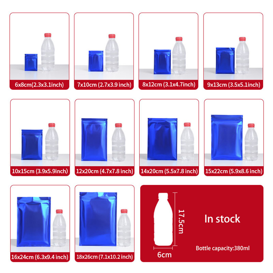 100pcs Matte Blue Foil Zipper  - Food Packed Snacks ulasan dan harga