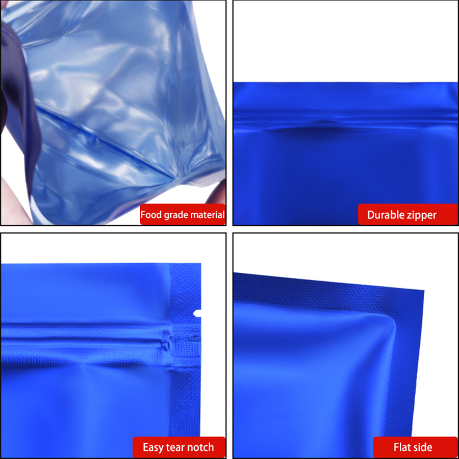 100pcs Matte Blue Foil Zipper  - Food Packed Snacks ulasan dan harga