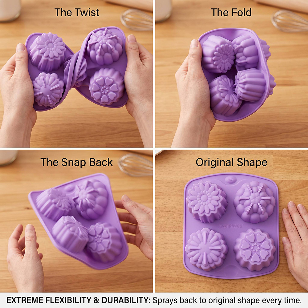 BPA Free 4-Hole Flower Shaped  - Healthy Snacks Food ulasan dan harga