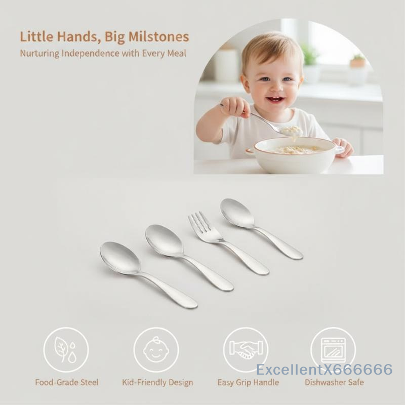 Compact Stainless Spoon And Fo - Food Snacks Ideas For Kids ulasan dan harga