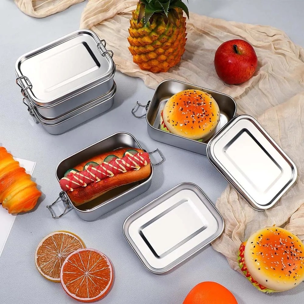 Stainless Steel Bento Box Meta - Food Snacks For School ulasan dan harga