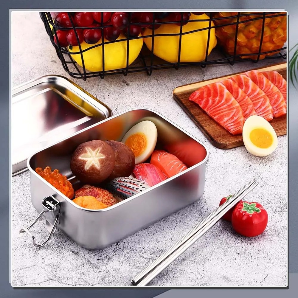 Stainless Steel Bento Box Meta - Food Snacks For School ulasan dan harga